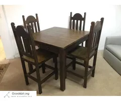 Rustic High Top Pub Dining Room Table with 4 Barstools