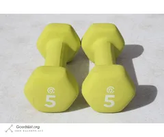 Pair (2) of 5 Pound LB Neoprene Workout Dumbbell Dumb Bell Hand Weigh