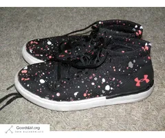 UNDER ARMOUR Girls Paint Splatter Hi-Top Sneakers Size 3.5