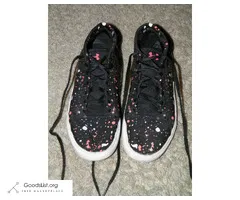 UNDER ARMOUR Girls Paint Splatter Hi-Top Sneakers Size 3.5