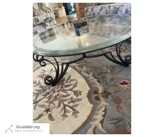 Round glass coffee table