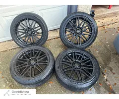 ruff racing rims and 3 tires 17 inch