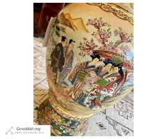 Large Vintage Japanese Moriage Vase (24"H)