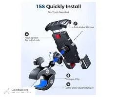 Sanosan One-Push Motorcycle Phone Mount, 3sec Quick Install 4.7"-6.8"