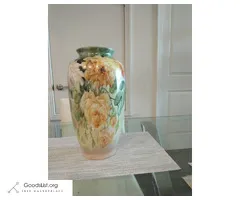 Original hand painted porcelain vase by renowned artist Joyce Pike