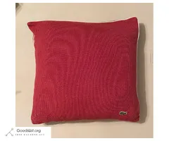 Lacoste Strawberry Red & White Pillow 18” X 18”