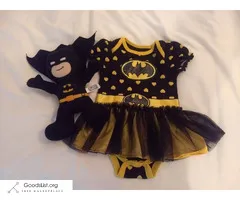 0-6 Mo. Batman Hearts All Over Tutu Snap Suit and Batman Doll