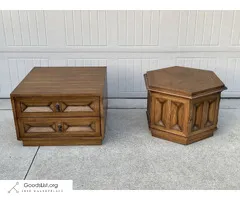 Mid-Century Modern AMERICAN OF MARTINSVILLE Pair End Tables Walnut MCM