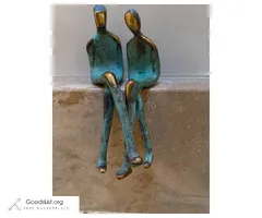 Yenny Cocq - Bronze Sculpture verdigris patina- Male and Female