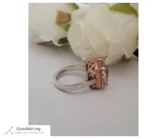 18kt. TWO TONE KUNZITE & DIAMOND RING