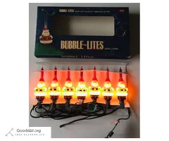 ONE VTG Set of 7 Christmas SANTA/SNOWMAN Bubble Lights+Original Box