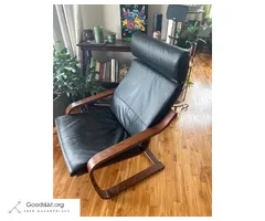 Leather Chair and Ottoman