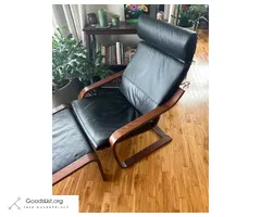 Leather Chair and Ottoman