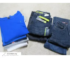 Boys XL Mens Small Clothing Lot Jeans Shirts