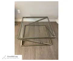 Modern metal & glass coffee table