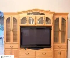 Natural Oak Entrataiment Center with TV