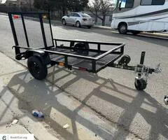 Tractor Supply All Metal 4x8 Utility Trailer w/ Rear Gate + Winch & Rolling Jack