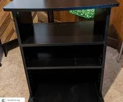 Black Printer Stand with Adjustable Shelf and Roll-able