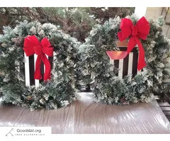 Holiday wreaths, garland