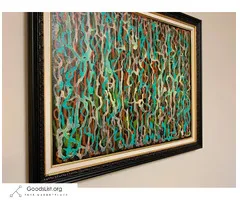 Original Signed Abstract Painting With Frame