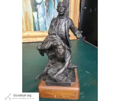 African American or Jamaican Bronze Sculpture Statue by S.JACOCKS