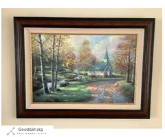 Thomas Kinkade The Aspen Chaple Limited Edition Print on Canvas