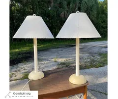 Pair Of Mid Century Olympia Outdoor Water Resistant Pool Table Lamps