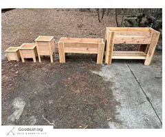 5 Different Size Raised Cedar Planter Boxes