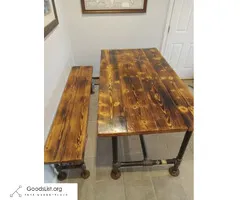 Brewery table and bench - $200 (Scarborough)