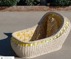 Antique woven bassinet