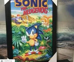 Sega Sonic the Hedgehog Wall Picture Genesis Dreamcast Saturn Game Gea