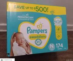 Pampers Swaddlers Newborn Diapers 174 Count New in Box