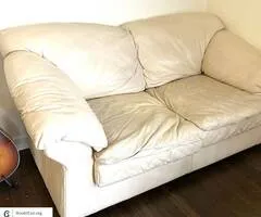 Comfy Leather Loveseat