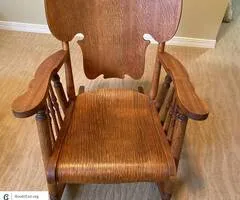 Vintage Tiger Oak Rocking Chair