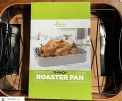 eco chef 16 inch roaster pan w/rack