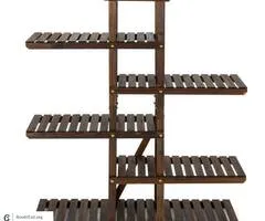 6-Tier Wooden Plant Stand for Indoor Outdoor shelves wood shelving